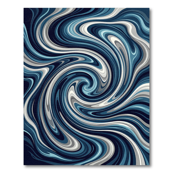 Deep Blue Swirl Marble Rug