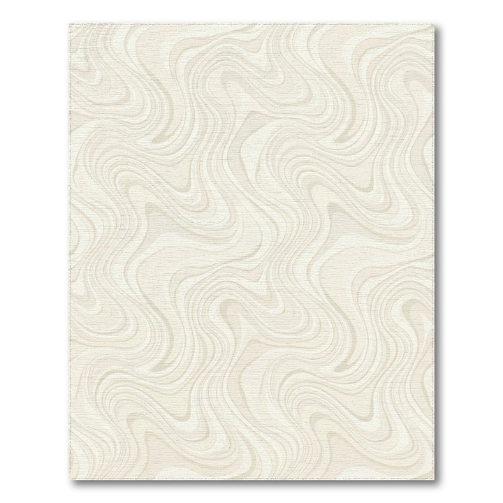 Cream Swirl Marble Ripples Rug