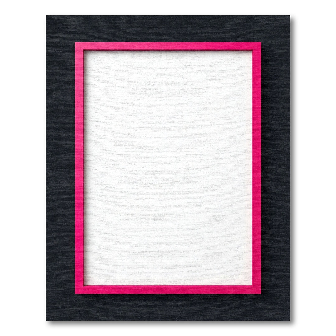 Bright Pink Border Square Composition Rug