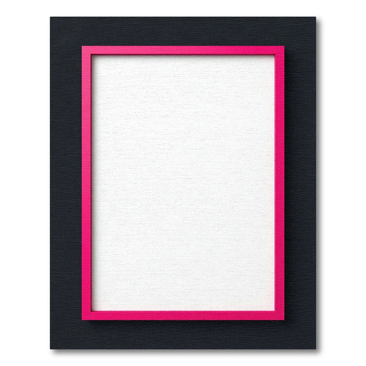 Bright Pink Border Square Composition Rug