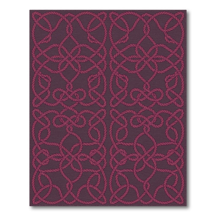Crimson Braided Rope Intertwined Rug