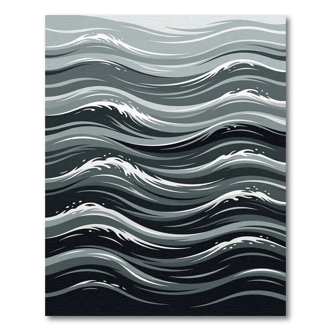 Monochromatic Abstract Wave Rug