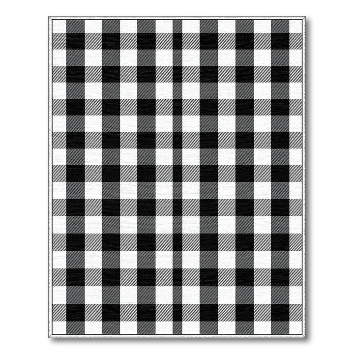 Geometric Modern Checkered Black White Checkered Area Rug
