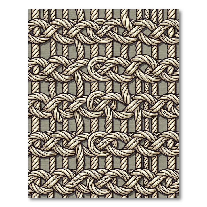 Nautical Cream Interlocking Knot Rug