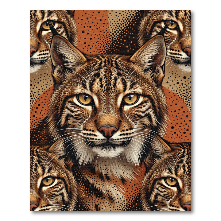 Fierce Bobcat Orange Dot Splash Rug