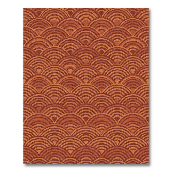 Terracotta Layered Scale Geometric Rug