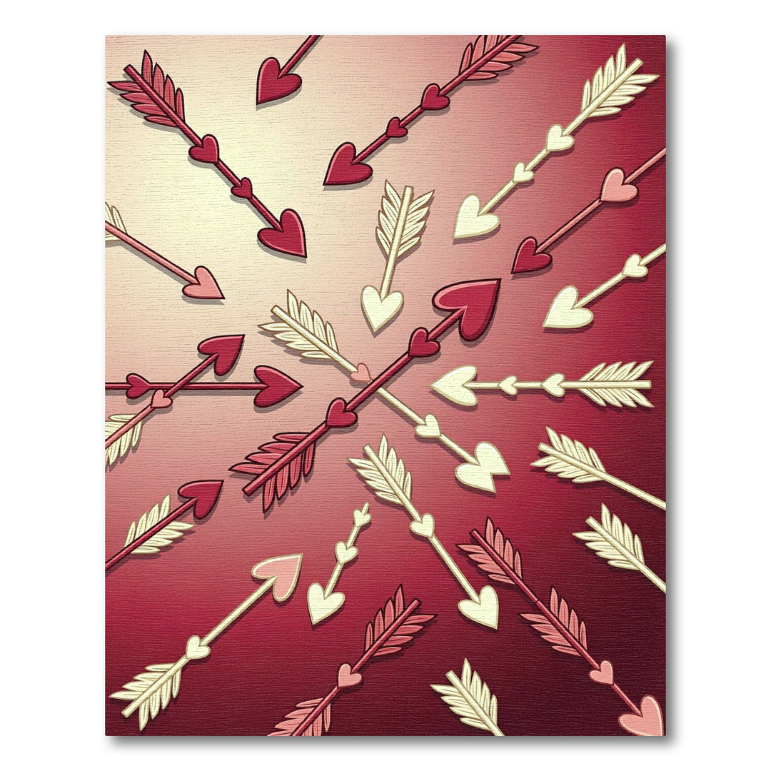 Romantic Arrows Medallion Red Cream Rug