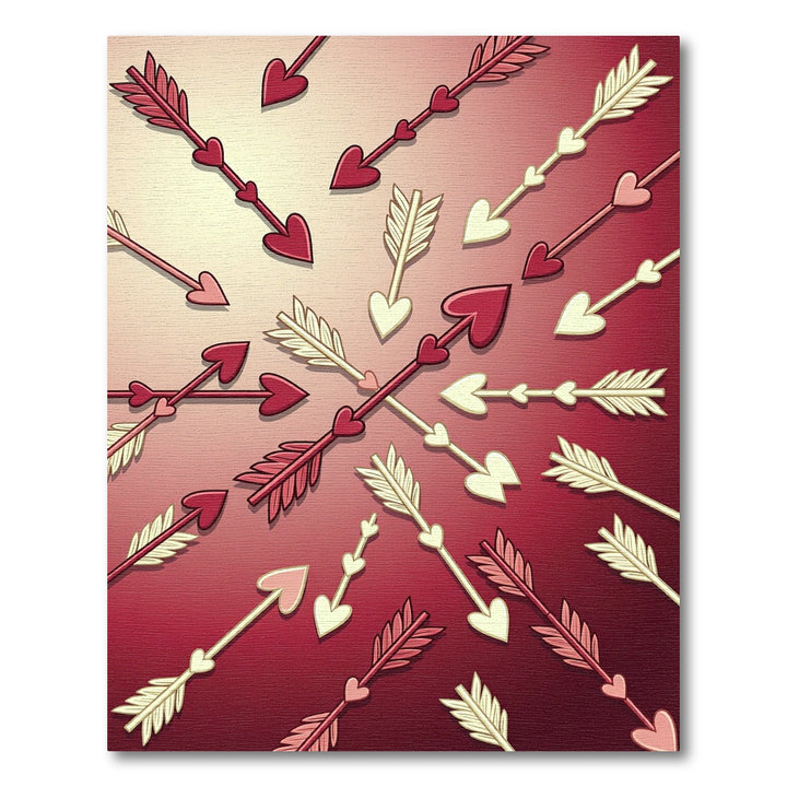 Romantic Arrows Medallion Red Cream Rug