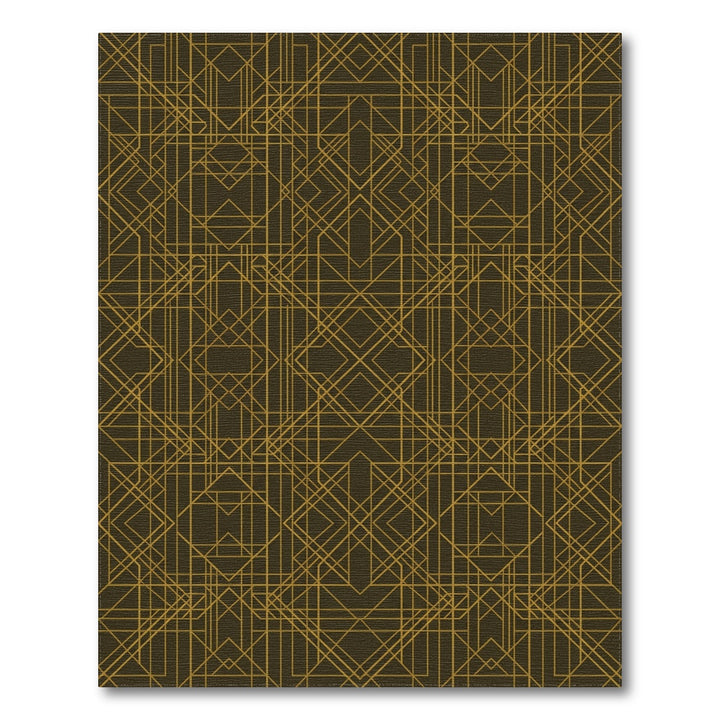 Gold Geometric Art Deco Lines Rug