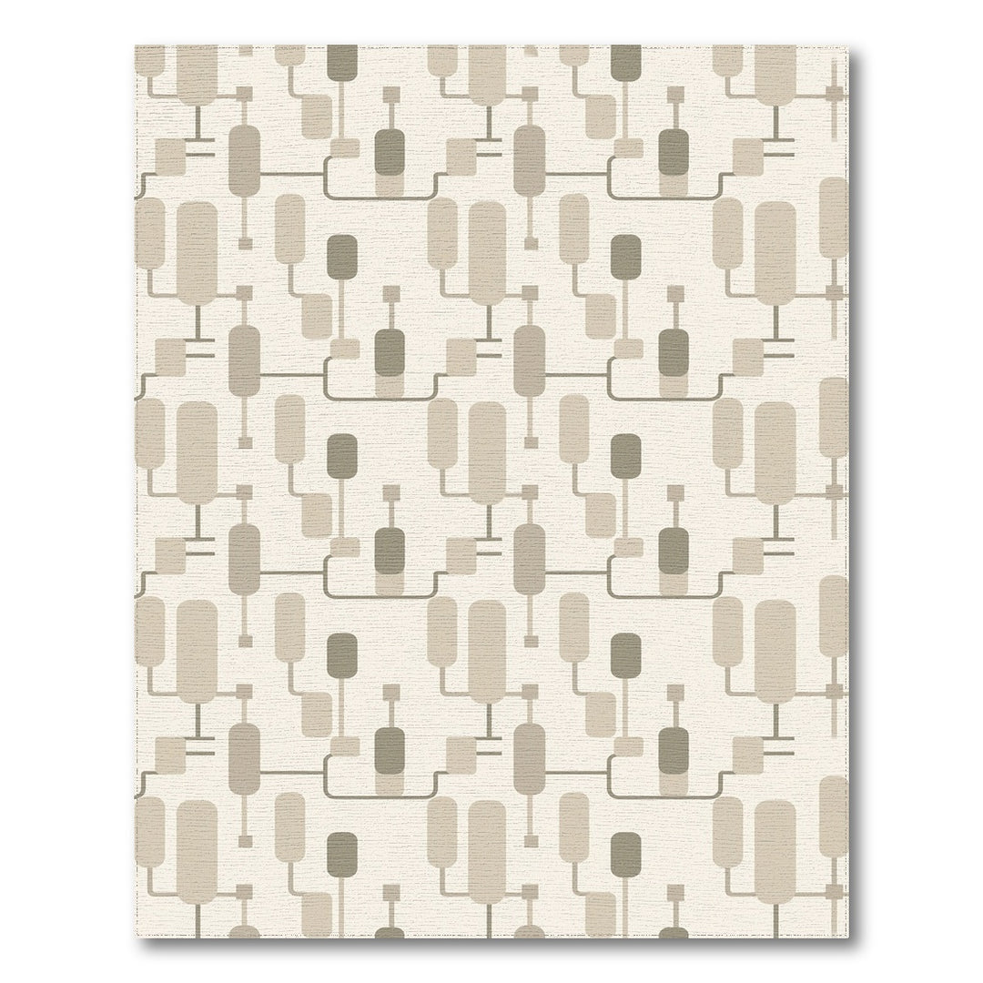 Beige Geometric Modern Area Rug