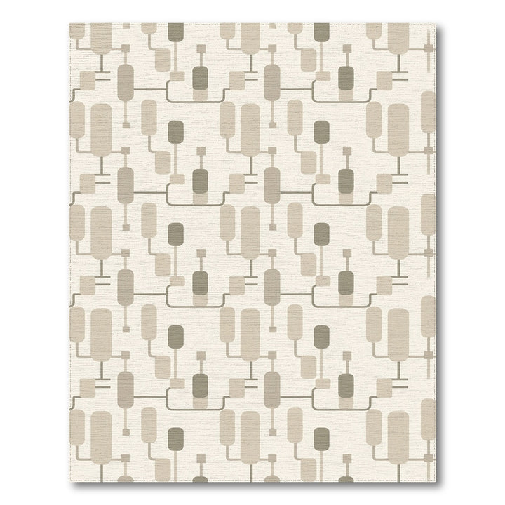 Beige Geometric Modern Area Rug