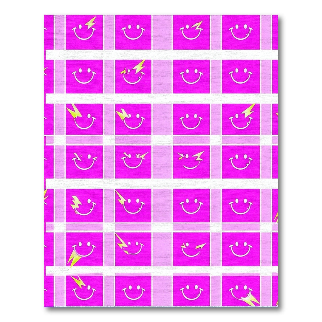 Pink Lightning Smiley Kids Cartoon Rug