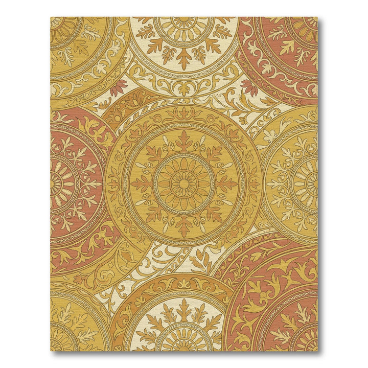 Terracotta Gold Medallion Garden Rug