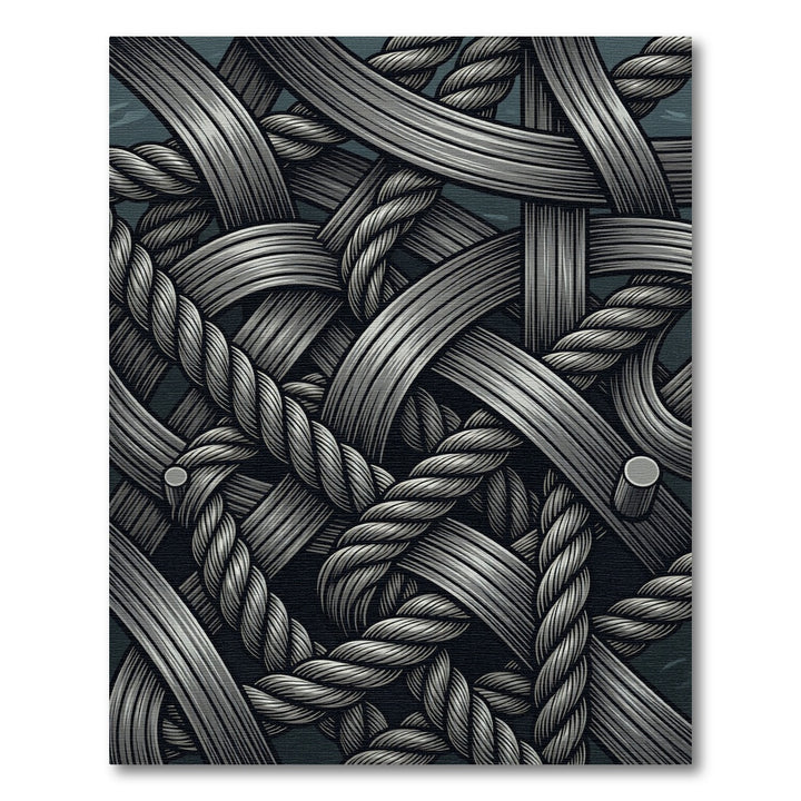 Dark Gray Woven Rope Texture Rug