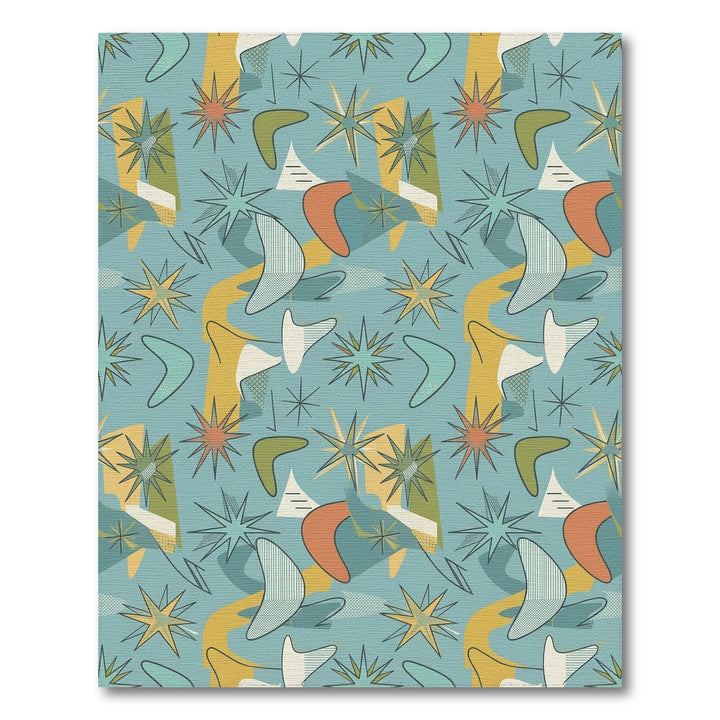 Retro Starburst Boomerang Abstraction Rug