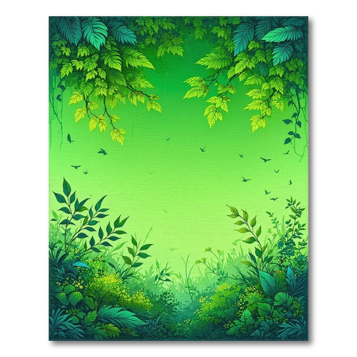 Lush Green Foliage Washable Area Rug