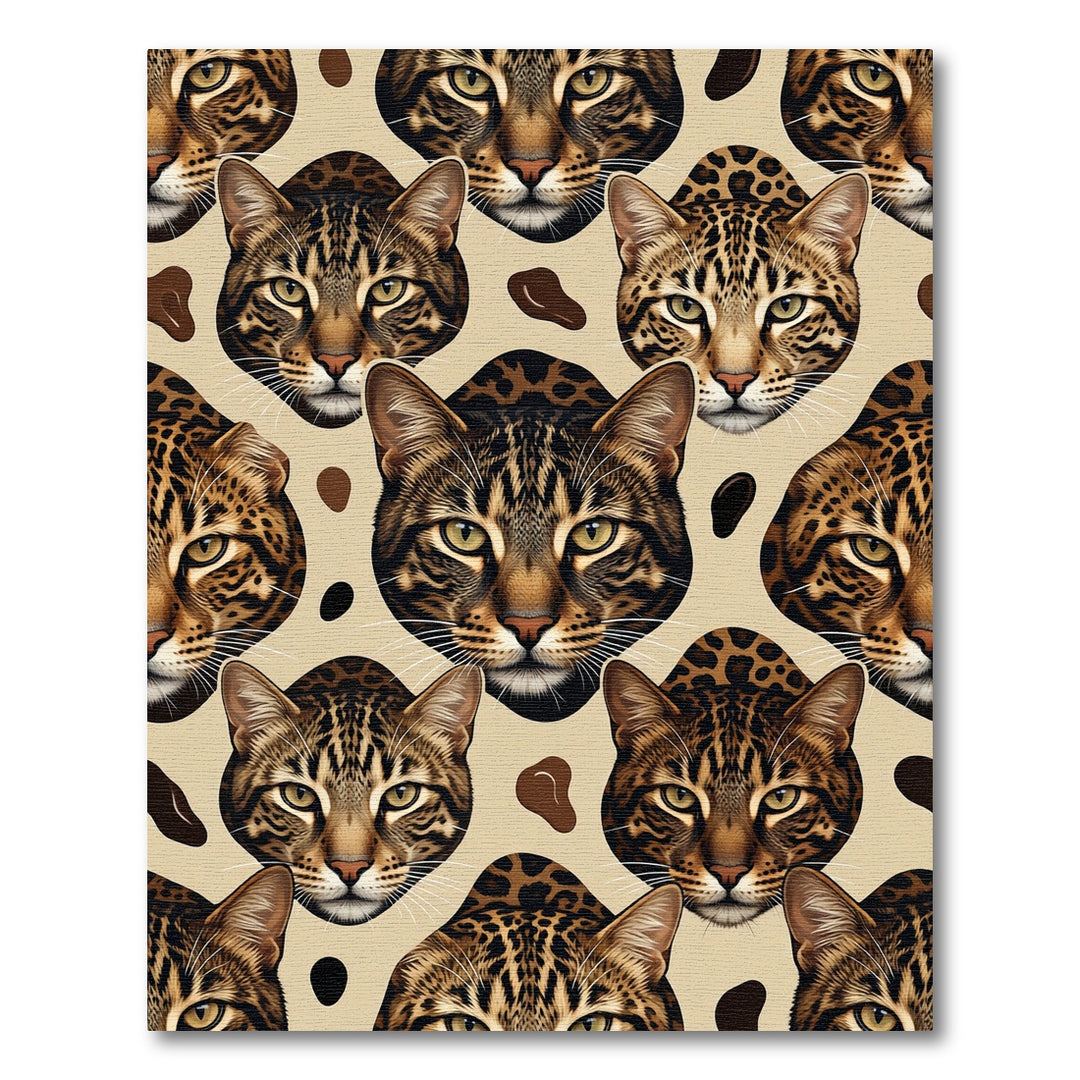 Bold Bengal Cat Face Close-up Rug