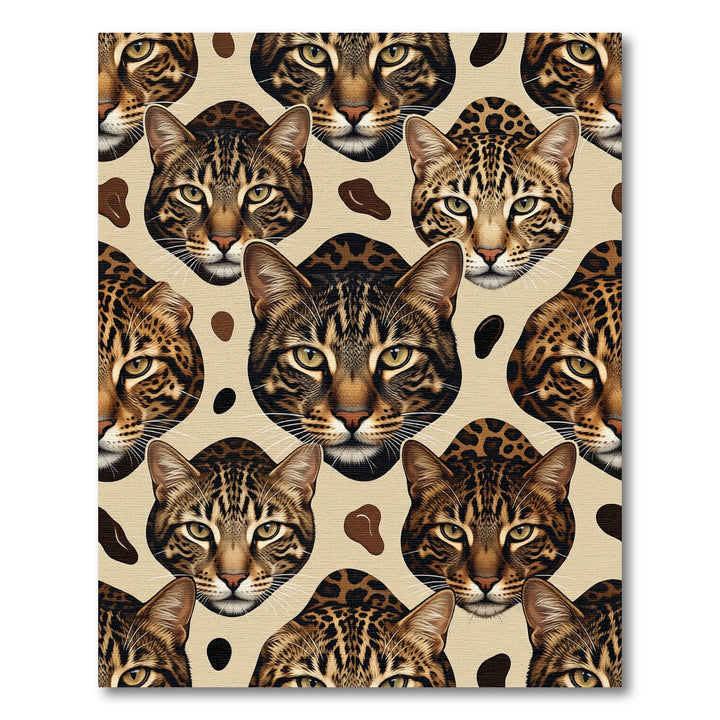 Bold Bengal Cat Face Close-up Rug
