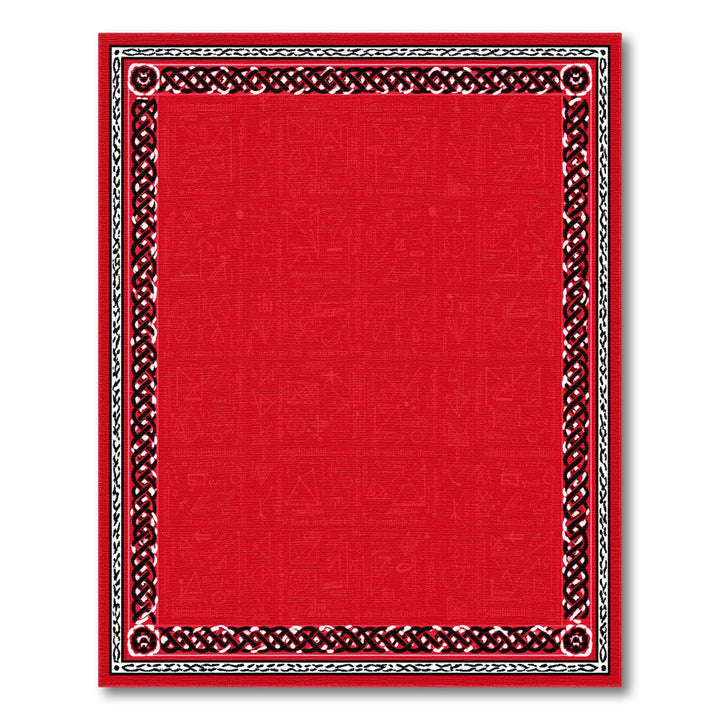 Red Celtic Knot Geometric Area Rug