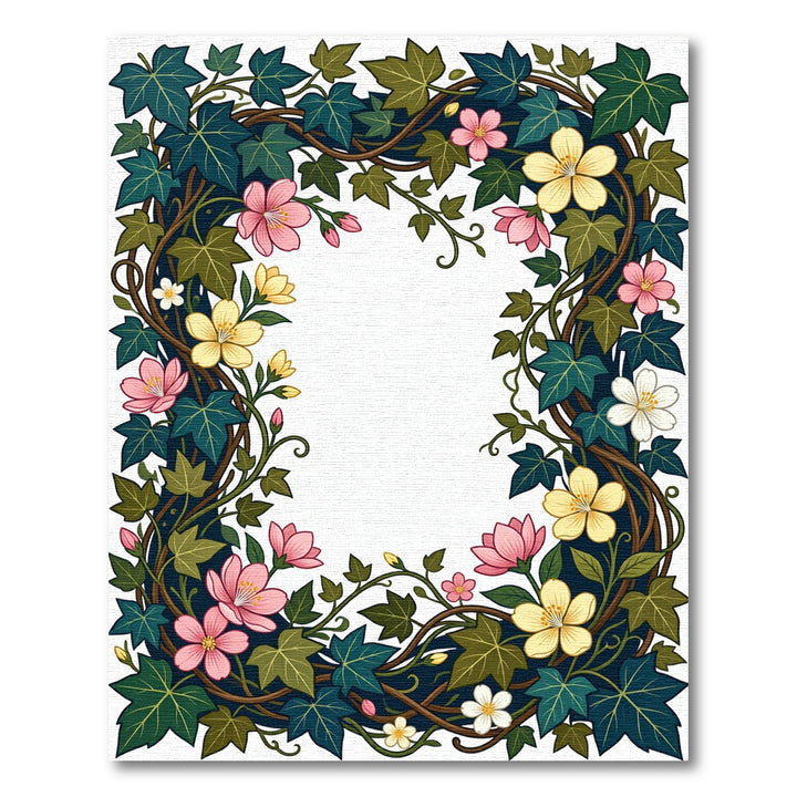 Crimson Yellow Floral Ivy Garland Rug