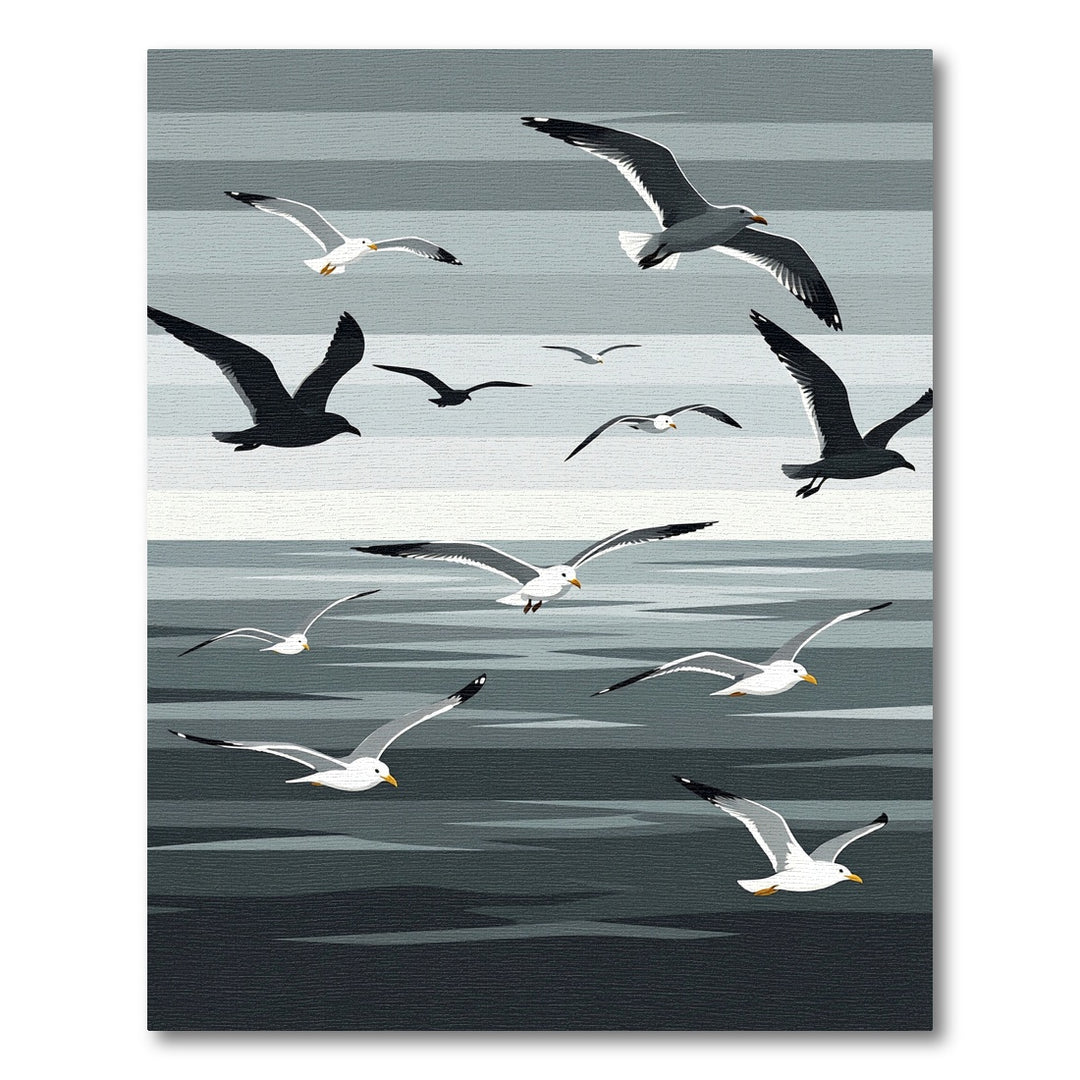 Graceful Seagulls Flying Sky Rug