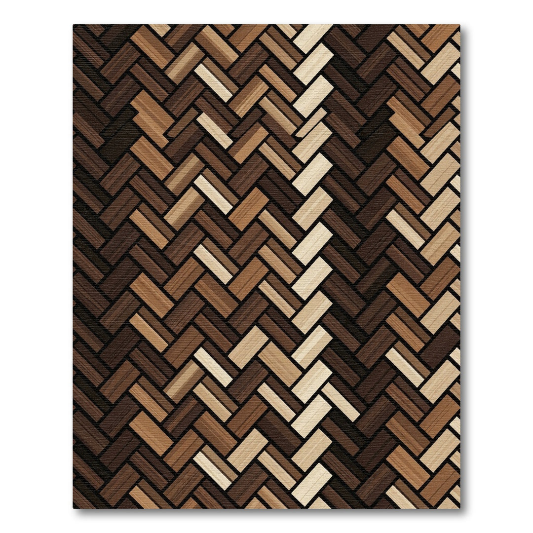 Rich Earth Tones Herringbone Weave Rug