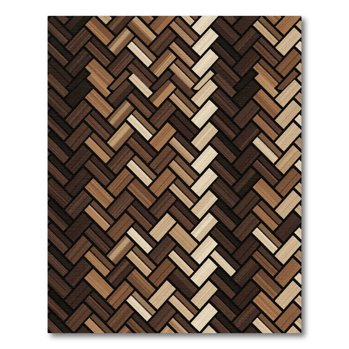 Rich Earth Tones Herringbone Weave Rug