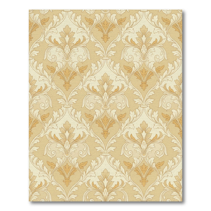 Cream and Gold Acanthus Scroll Rug