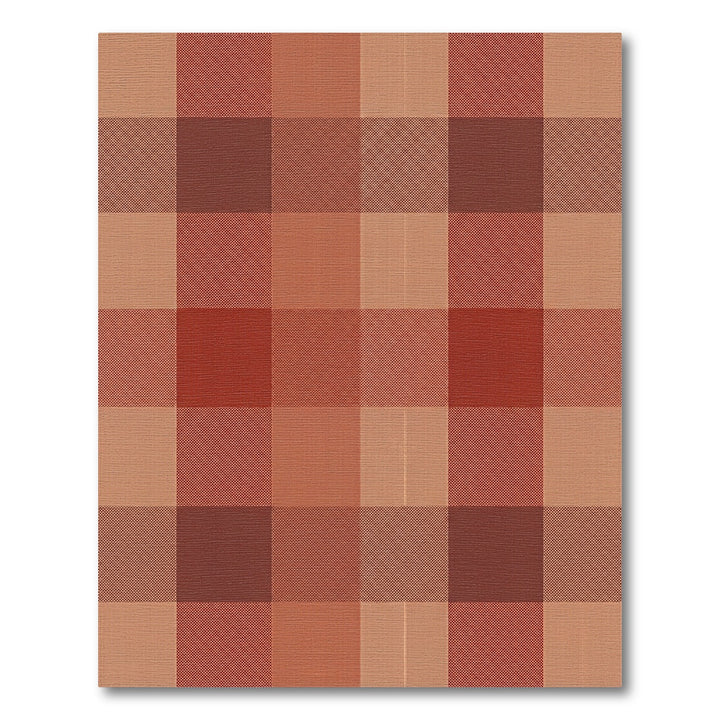 Crimson Taupe Gingham Checks Rug