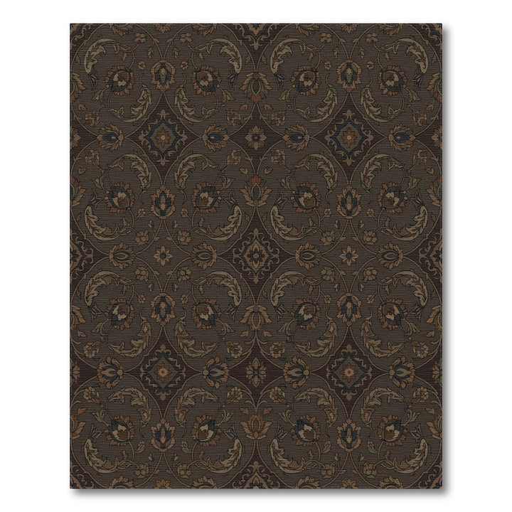 Earthy Tones Vintage Floral Scroll Rug