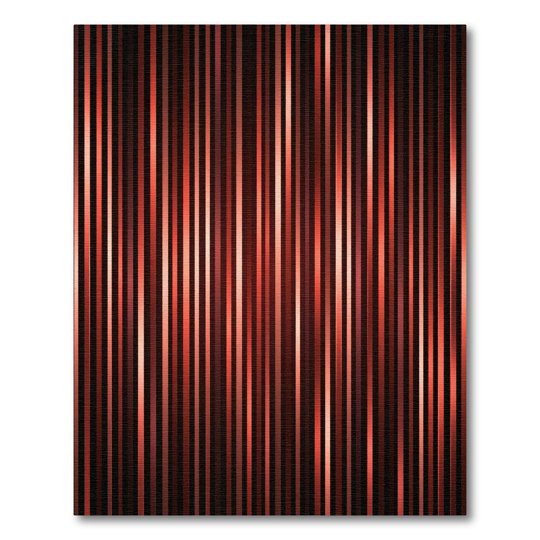 Crimson Vertical Stripe Glazed Rug