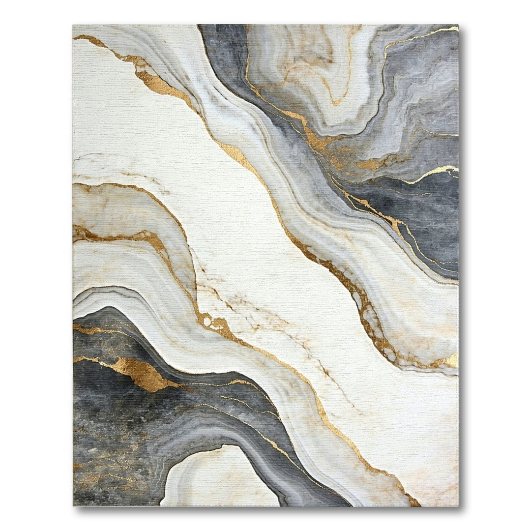 Grey Marble Gold Vein Area Rug