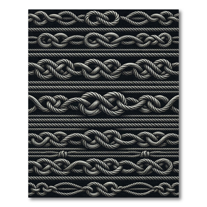 Gray Nautical Rope Knots Rug