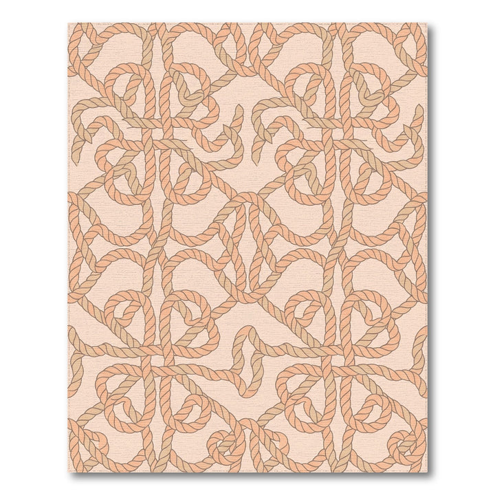 Nautical Rope Swirls Peach Rug
