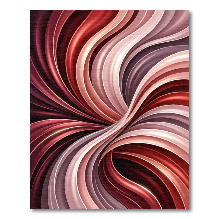 Crimson Swirl Abstract Flow Rug