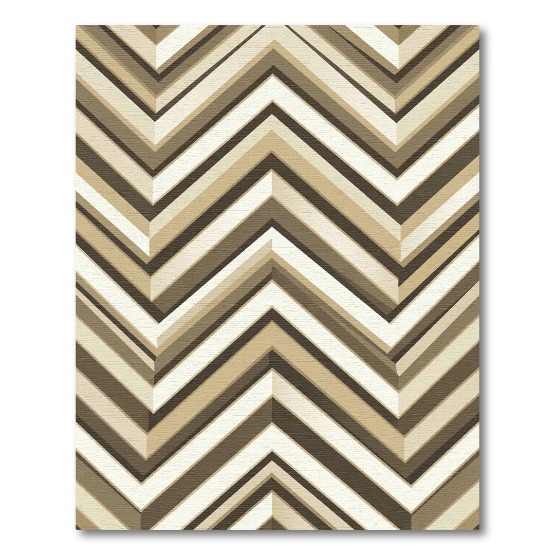 Earthy Tones Zigzag Chevron Stripes Rug