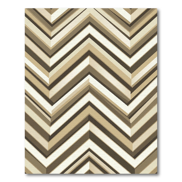 Earthy Tones Zigzag Chevron Stripes Rug