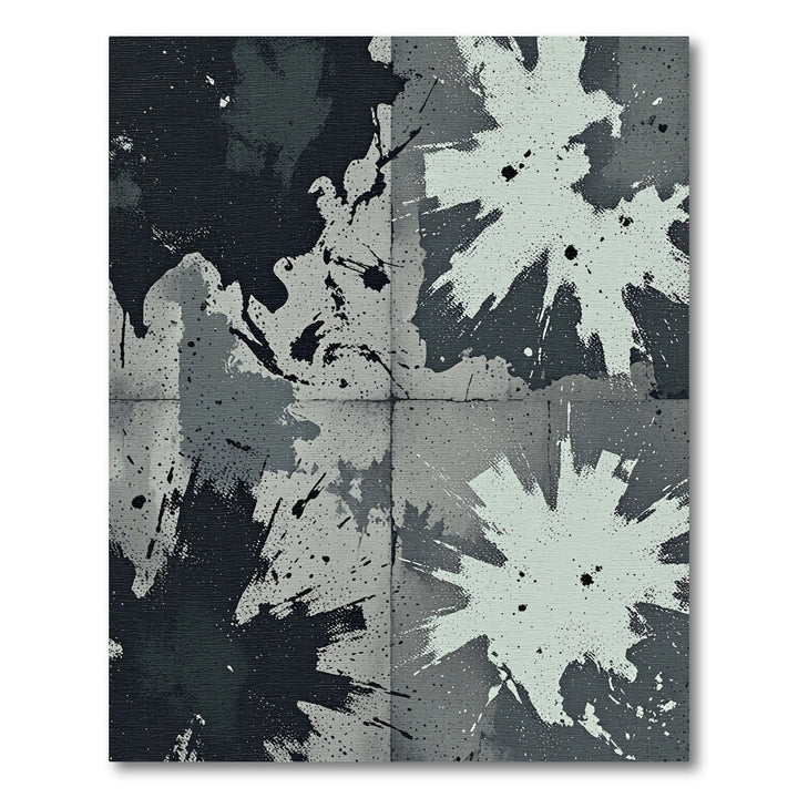 Abstract Monochrome Splatter Grunge Rug