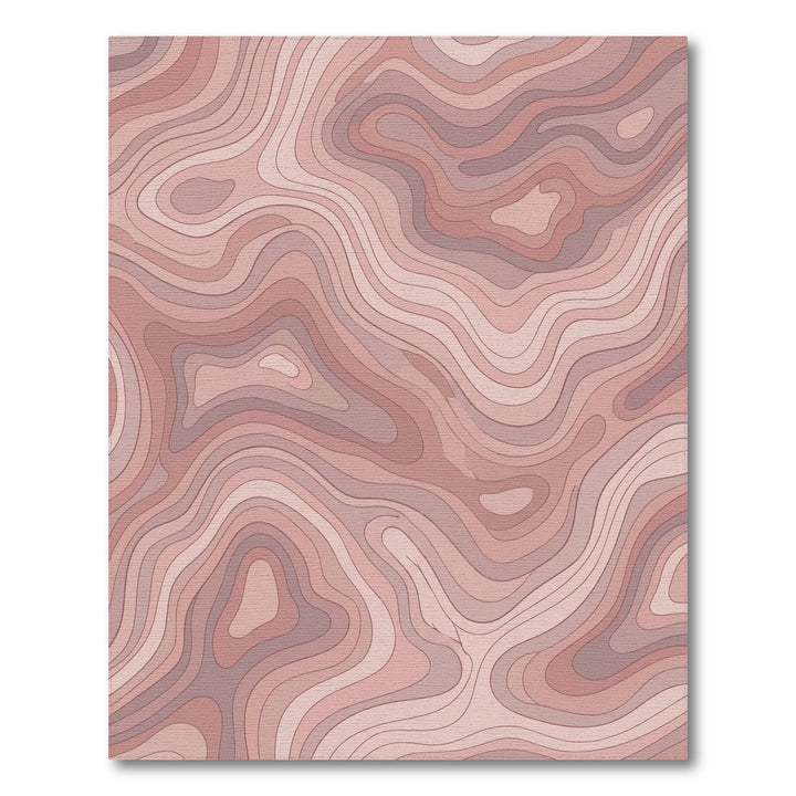 Blush Contour Topographic Waves Rug