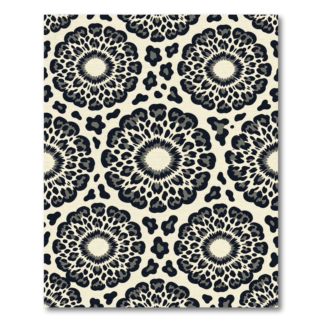 Monochromatic Leopard Circles Rug