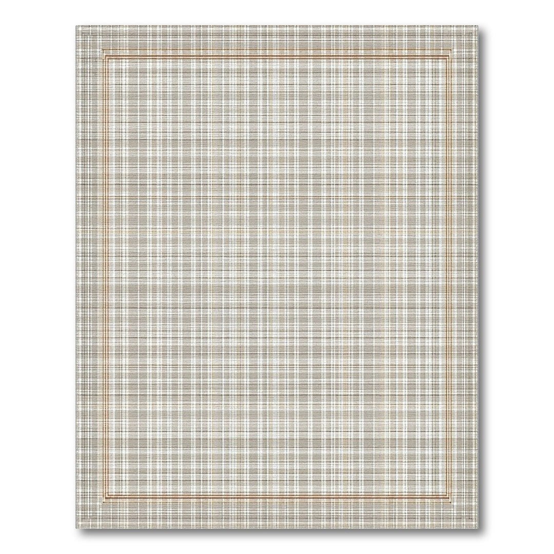 Geometric Modern Neutral Beige Plaid Checkered Area Rug