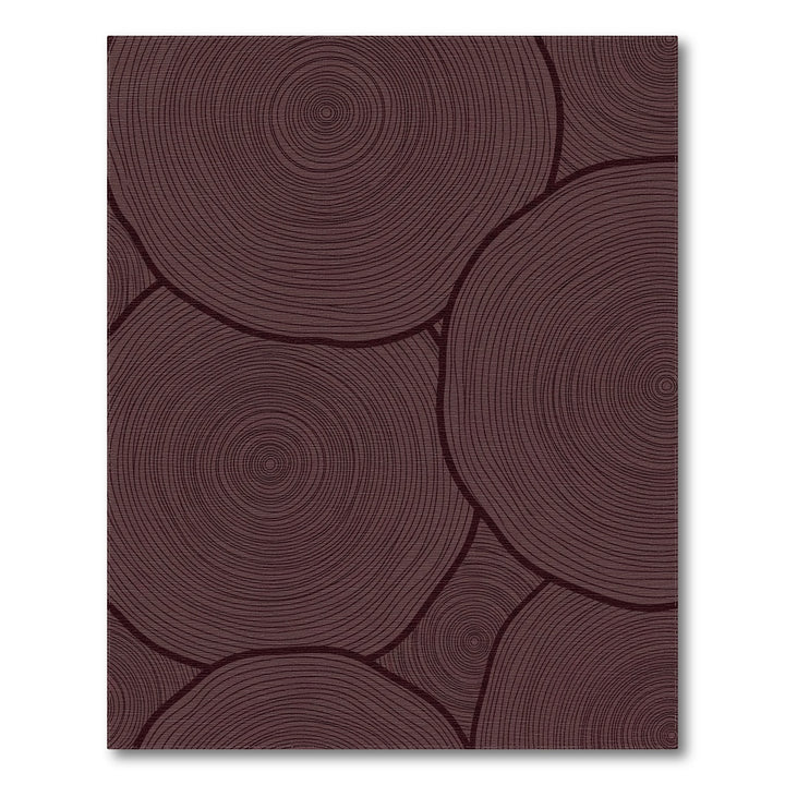Deep Plum Circular Wood Grain Rug