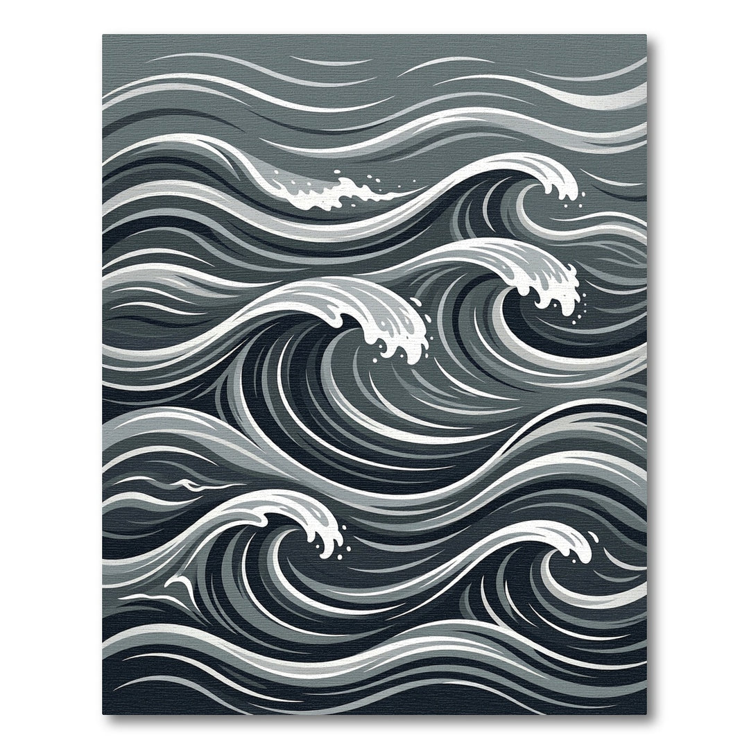 Monochromatic Abstract Wave Rug