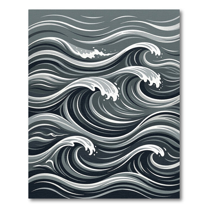 Monochromatic Abstract Wave Rug