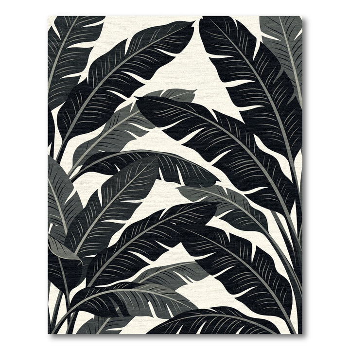 Monochromatic Tropical Banana Leaf Arrangement Rug