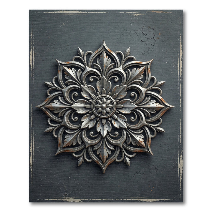 Intricate Metal Floral Ornament Rug