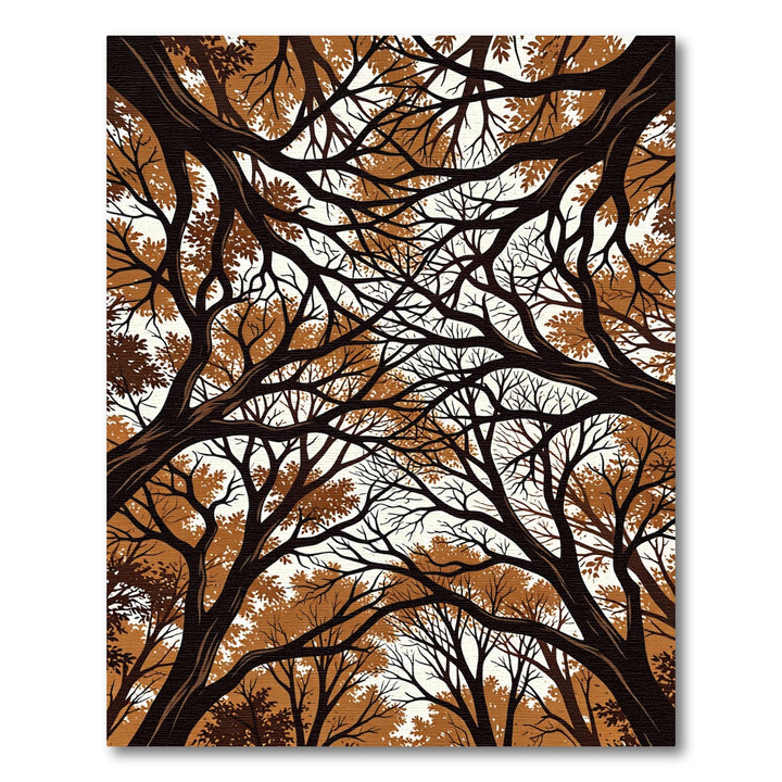 Brown Forest Canopy Abstract Trees Rug
