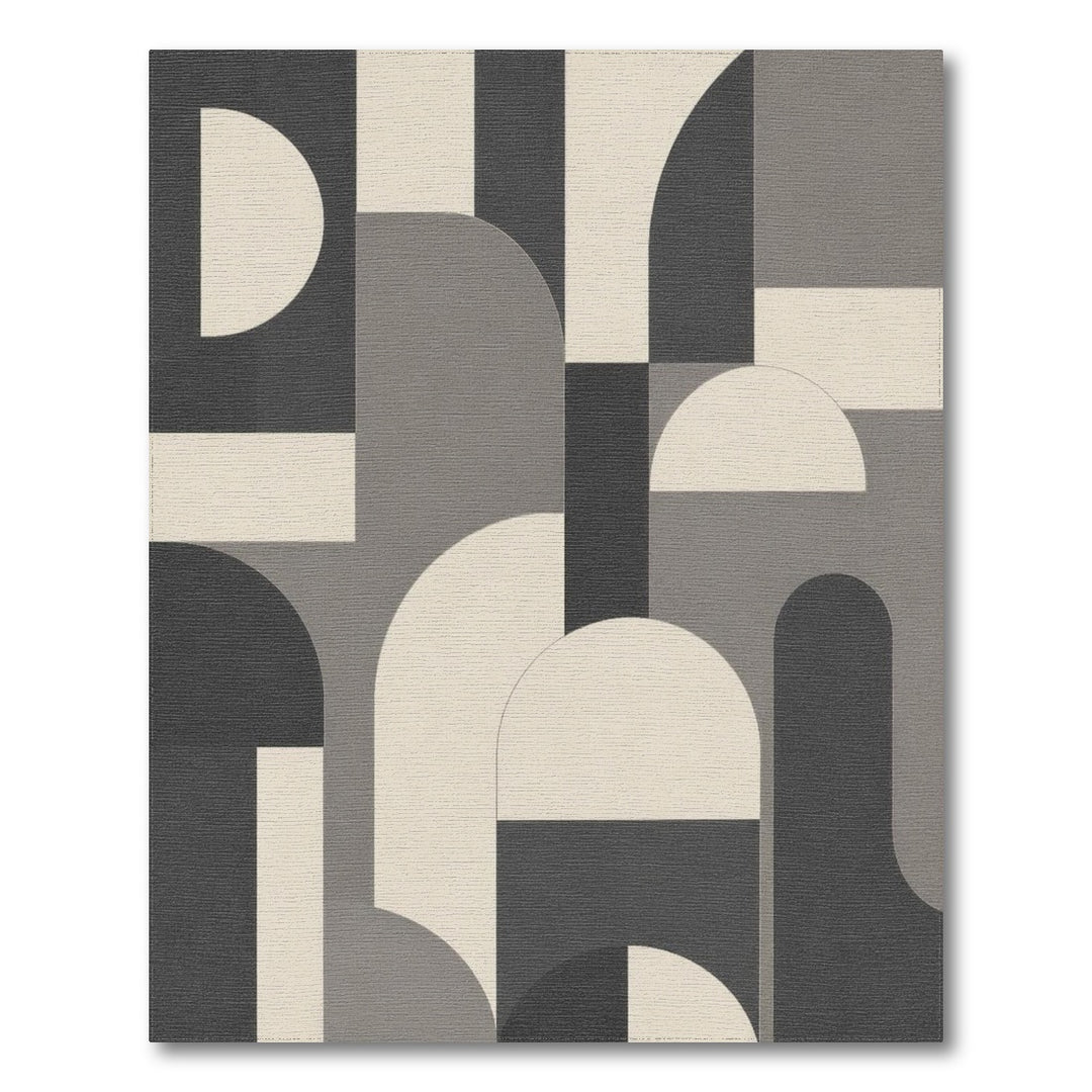 Grey Geometric Arched Area Rug