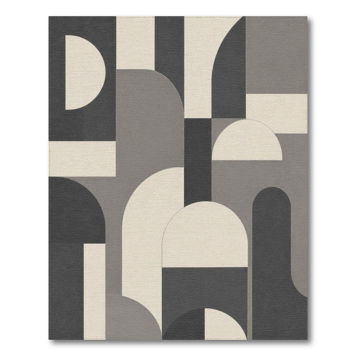 Grey Geometric Arched Area Rug