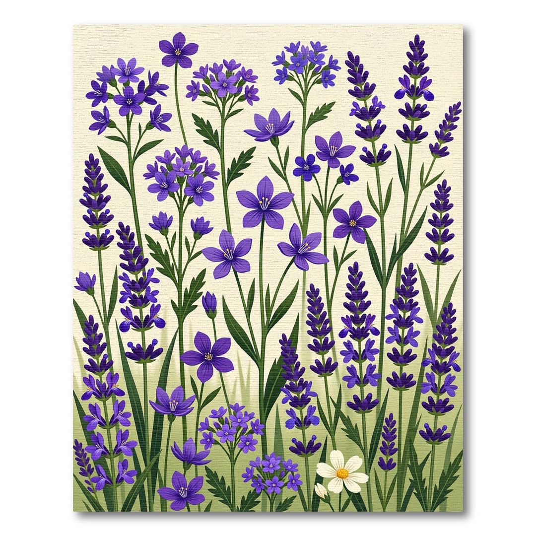 Purple Lavender Field Floral Rug